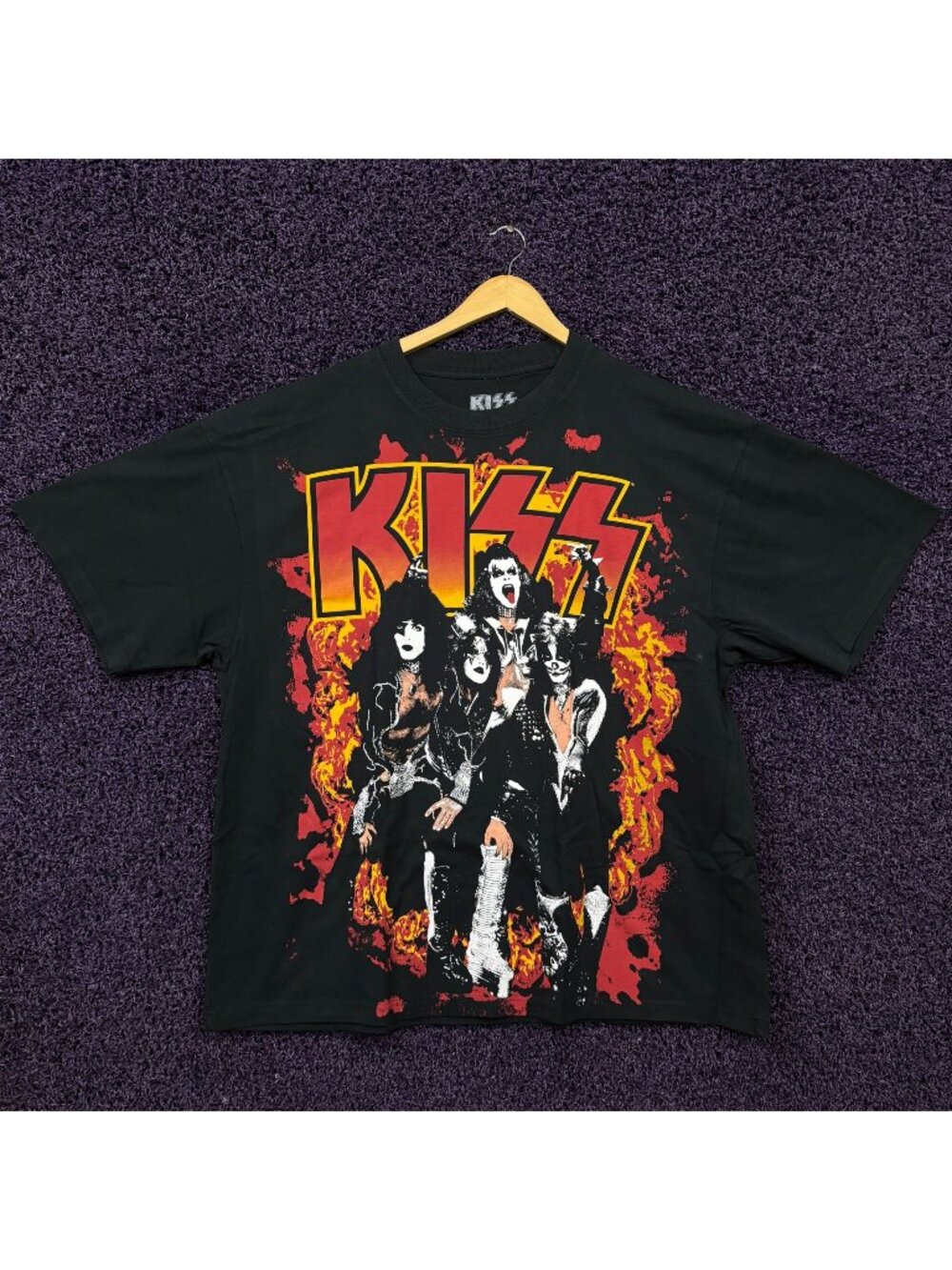 KISS Flames & Flames All Over Print Glam Metal T-Shirt XXXL